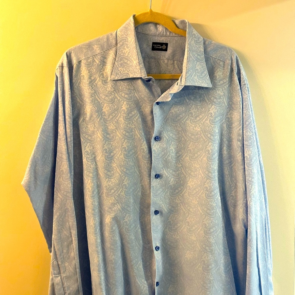 Blue paisley dress shirt